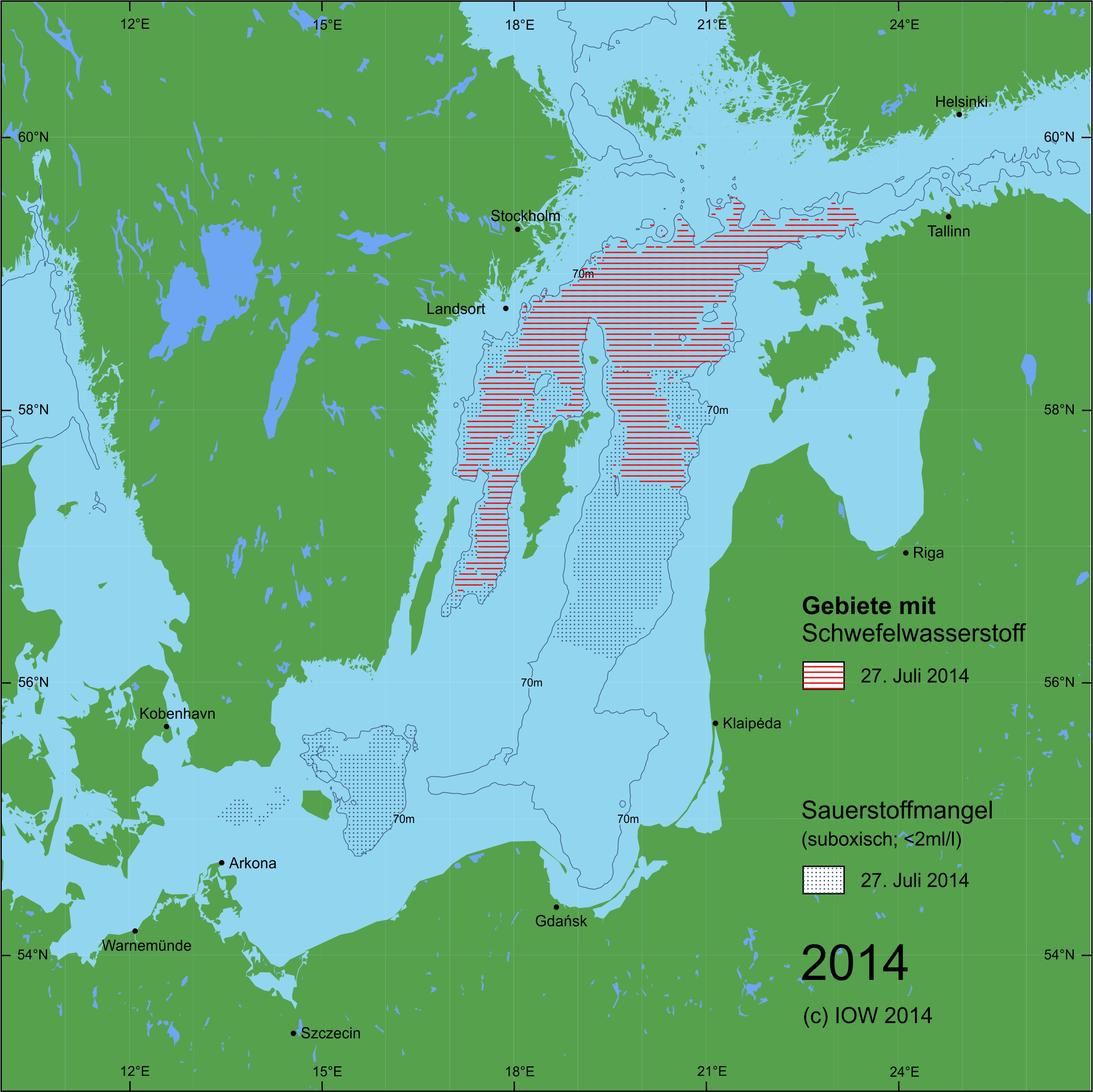 Situation in der zentralen Ostsee nach dem Salzwassereinbruch